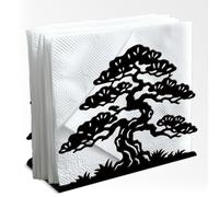 Doodlream Servilletero de metal para mesa, 13,5 x 11 x 5 cm, dispensador de servilletas oriental negro, soporte para servilletas de pie para cocina, cafetería, comedor y decoración de restaurantes