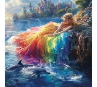 Doofeyaa 5D Diamond Painting Adultos, Pintura de Diamantes Chica, Océano Diamond Painting Kit Completo, Diamante Cristal Artes Bordado Punto de Cruz Diamante Dibujos para Principiantes 70x70cm G8-715