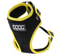 DOOG Neopreno Arnés Bolt Negro/Amarillo para Perros,Reflectante,Transpirable