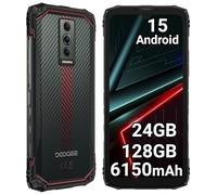 DOOGEE Blade 10 Energy Móvil Resistente Ultra-Fino (10.7mm), Smartphone Irrompible 4G Android 15, 24GB RAM+128GB ROM, Batería 6150mAh, Pantalla 6.56" HD+ 90Hz, Antigolpes/NFC/Face ID
