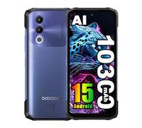 DOOGEE Blade 20 Android 15 Móvil Resistente 4G,10300mAh 18W,20GB+128GB/2TB Móvil Todoterreno,15.8 mm Smartphone,16MP cámara,6.6”HD+Pantalla IPS Punch,3 Ranuras/IP68/NFC/OTG/GPS/Face ID (Púrpura)
