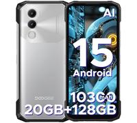 DOOGEE Blade 20 Movil Irrompible Android 15 2025, 20GB+128GB/2TB Teléfono Móvil Resistente, 10300mAh Smartphone 6.6” HD+ 90Hz IPS, 3 Ranuras/4G Dual SIM, Unisoc T7200/16MP/GPS/Face ID Natural