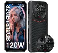DOOGEE Blade GT 5G Telephone Incassable, 32 Go RAM + 256 Go ROM, Batterie 5500mAh, Écran 6.72 Pouces FHD+ 120Hz, AI Camara 48MP, Octa-Core 6nm, Android 14, Double SIM, NFC, Ultra Mince, 2024 - Noir