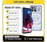 DOOGEE Blade GT Ultra 5G teléfono resistente dimensión 7300 efecto de luz LED 6,72 "16GB + 512GB 5500mAh batería teléfono celular ultrafino 16GB 512GB Silver