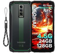 DOOGEE Blade10 Energy Movil irrompible 4.5G, 24GBRAM+128GBROM (TF 2TB) 6,56"HD Android 15 Teléfono Móvil Resistente 6150mAh Batería, Octa Core, 16MP Cámara Widevine L1 Smartphone IP68IP69K/GPS/Face ID