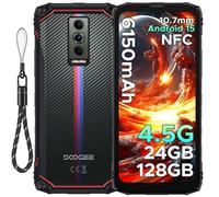 DOOGEE Blade10 Energy Movil irrompible Android 15, 24GB RAM+128GB ROM (TF 2TB), 6,56" HD+90Hz Teléfono Movil Todoterreno 6150mAh Batería, Octa Core, 16MP+8MP Cámara, Widevine L1/IP68IP69K/GPS/Face ID