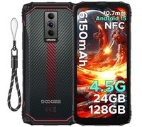 DOOGEE Blade10 Energy Movil Resistente Android 15, 24GB RAM+128GB ROM (TF 2TB), 6,56" HD+90Hz Teléfono Móvil irrompible 4.5G 6150mAh Batería, Octa Core, 16MP, Widevine L1/IP68IP69K/GPS/Face ID/NFC