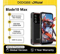 DOOGEE Blade10 Max teléfono resistente 6,56 "90Hz pantalla IPS 8GB 256GB 1,54" pantalla trasera 50MP AI cámara principal 10300mAh 18W carga 8GB 256GB Black