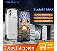 DOOGEE Blade10 Max teléfono resistente 6,56 "90Hz pantalla IPS 8GB 256GB 1,54" pantalla trasera 50MP AI cámara principal 10300mAh 18W carga Plata