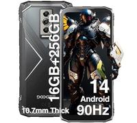 DOOGEE Blade10 Pro Teléfono Móvil Resistente 6.56" HD+ 90Hz, 16GB+256GB /TF 2TB Android 14 Movil Irrompible, 50MP+8MP y 5150mAh, Movil Rugerizado Dual 4G/NFC/Face ID/IP68/IP69K, Ultrafino 11mm, Plata