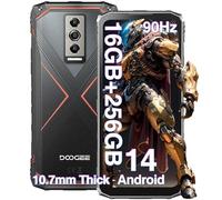 DOOGEE Blade10 Pro Teléfono Móvil Resistente 6.56" HD+ 90Hz, 16GB+256GB /TF 2TB Android 14 Movil Irrompible, 50MP+8MP y 5150mAh, Movil Rugerizado Dual 4G/NFC/Face ID/IP68/IP69K, Ultrafino 11mm, Rojo