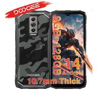 DOOGEE Blade10 Rugged Phone 6.56 Inch 90Hz IPS Display 9GB(4+5) 128GB Octa Core 16MP Main Camera 5150mAh Android 14 Face Unlock 4GB 128GB Black Red