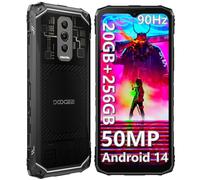 DOOGEE Blade10 Ultra Moviles Resistentes 20GB+256GB/2TB, Android 14 Movil Irrompible 6.56" HD+ 90Hz, Teléfonos Móviles con 50MP + 8MP Cámara y 5150mAh Batería, IP68/69K/Dual 4G SIM/Face ID/OTG/NFC