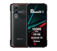 DOOGEE Blade20 Móvil Resistente Android 15, 10300mAh, 20GB RAM+128GB ROM, Pantalla 6.6" HD+ 90Hz IPS, 16MP AI Camara, Octa Core, Triple Slot, NFC, Telefonos Movil Rugerizado Libres, 2025, Negro