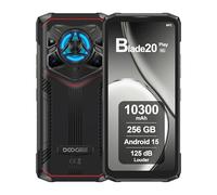 DOOGEE Blade20 Play 5G Móvil Resistente, 125dB, 10300mAh, 32GB+256GB, Pantalla 6.6" HD+ 90Hz, 50MP Camara, Octa Core 6nm, Triple Slot, NFC, Telefonos Movil Rugerizado Libres, Android 15, 2025, Rojo