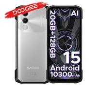 DOOGEE Blade20 Rugged Phone Android 15 Gemini AI 10300mAh Battery 6.6'' HD+ Display 4GB 128GB Global 4GB 128GB Silver