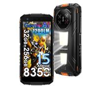 DOOGEE Fire 3 MAX 4G Telefono Irrompible,1200LM Luz de Camping,8350mAh 18W,32GB+256GB/2TB Android 15 Movil Indestructible,5.5" HD+60Hz,48MP AI Cámara Móvil Rugerizado,NFC/Widevine L1/3.5 mm (Naranja)