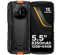 DOOGEE Fire 3 Teléfono Movil irrompible Android 15, 5.5" IPS HD+, 8350mAh,12GB +64 GB/2TB TF movil Resistente,13MP+8MP,Octa Core,NFC/Face ID/GPS/OTG/3,5mm/Widevine L1/IP68&IP69/4G Dual SIM Smartphone