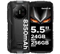DOOGEE Fire 3 Ultra Movil Irrompible, 24GB+256GB/2TB 8350mAh Móvil Resistente Android 15, Smartphone 5,5" Octa Core, 20MP+16MP, Gemini AI/NFC/Face ID/Dual SIM 4G/IP68IP69K/OTG/GPS Moviles Rugerizados