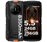 DOOGEE Fire 3 Ultra Movil Resistente Android 15, 8350mAh 24GB+256GB/2TB Móvil Rugerizado, Octa Core Smartphone 5,5" Gemini AI, 20MP+16MP, NFC/Face ID/IP68IP69K/Dual SIM 4G/GPS/OTG Teléfono Irrompible