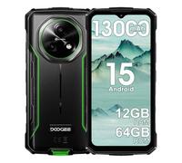 DOOGEE Fire 5 Móvil Resistente 4G, 13000mAh 10W, Android 15 Móvil Irrompible,6.6''HD+90Hz, 16MP+8MP AI Cámara, 12GB+64GB/2TB, IP68/NFC/OTG/3 Slot/Face ID/GPS (Verde)
