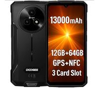 DOOGEE Fire 5 Móvil Rugerizado, 13000mAh, 12GB RAM+64GB ROM, 6.6" HD+ 90Hz, 13MP AI Camera, IP68/IP69K, Android 15, Octa-Core, Dual SIM, NFC, Telefonos Resistente Agua y Golpes, para Exteriores, Gris