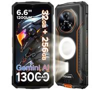 DOOGEE Fire 5 Ultra Telefono Movil Irrompible, 32GB+256GB/2TB 1200LM Móvil Resistente, MTK G81, 13000mAh 6.6" Teléfono Android 15, Linterna para Camping/48MP/4G Dual SIM/Huella&Face ID/NFC Smartphone