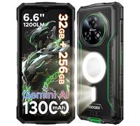 DOOGEE Fire 5 Ultra Telefono Movil Resistente, 32GB+256GB/2TB 1200LM MTK G81 Moviles, 13000mAh 6,6" Teléfono Móvil, Linterna para Camping Móvil Rugerizado Android 15, 48MP/Dual SIM/NFC/Huella&Face ID