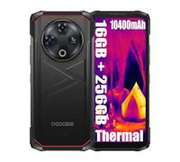 DOOGEE Fire 6 Térmico Móviles Resistentes 4G, 16GB+256GB, Smartphone 10400mAh/18W, 50MP+8MP Phones, 6.56pulgadas, NFC/Face ID, Teléfono Indestructible Negro
