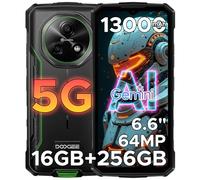 DOOGEE Fire 7 5G Movil Resistente, 16GB+256GB/2TB 13000mAh Gemini AI Móvil Rugerizado Andriod 15, 6.6'' HD+ 90Hz Telefono Movil Indestructible, NFC/64MP/OTG/Huella&Face ID/Dual SIM 5G/GPS Smartphone