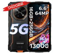DOOGEE Fire 7 5G Rugged Phone Gemini AI 16GB (4+12) 256GB 13000mAh Battery Dimensity 6300 Smart phone NFC Android 15 64MP Camera 4GB 256GB Orange