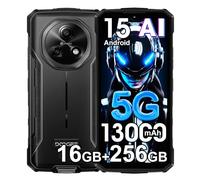 DOOGEE Fire 7 Móvil Resistente 5G,16GB+256GB/2TB,13000mAh 18W Android 15 Móvil Irrompible,6.6''HD+90Hz,64MP+16MP AI Cámara, IP68/NFC/OTG/3 Slot/Face ID/GPS (Gris)