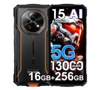 DOOGEE Fire 7 Móvil Resistente 5G,16GB+256GB/2TB,13000mAh 18W Android 15 Móvil Irrompible,6.6''HD+90Hz,64MP+16MP AI Cámara, IP68/NFC/OTG/3 Slot/Face ID/GPS (Naranja)