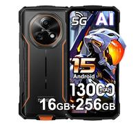 DOOGEE Fire 7 Móvil Resistente 5G,16GB+256GB/2TB,13000mAh 18W Android 15 Móvil Irrompible,6.6''HD+90Hz,64MP+16MP AI Cámara, IP68/NFC/OTG/3 Slot/Face ID/GPS (Naranja)