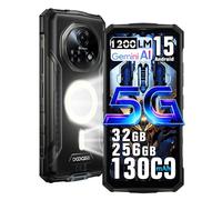 DOOGEE Fire 7 Pro 5G Telefono Irrompible,Función POC,13000mAh/33W,32GB+256GB/2TB Android 15 Movil Indestructible,6.6''HD+ 90Hz,64MP AI Cámara Móvil Rugerizado,1200LM Camping/3 Slot/NFC/3.5mm (Gris)