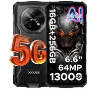 DOOGEE Fire 7 Teléfono Móvil Irrompible 5G, 16GB+256GB/2TB Gemini AI Android 15 Movil, 6,6" 13000mAh Móvil Rugerizado, Dimensity 6300 Movil Resistente, 64MP/Dual SIM 5G/OTG/NFC/GPS Moviles Gaming 2025
