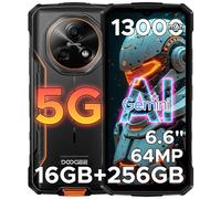 DOOGEE Fire 7 Teléfono Móvil Irrompible 5G, 16GB+256GB/2TB Gemini AI Android 15 Movil, 6,6" 13000mAh Móvil Rugerizado, Dimensity 6300 Movil Resistente, 64MP/Dual SIM 5G/OTG/NFC/GPS Moviles Gaming 2025