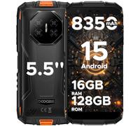 DOOGEE Fire3 Pro Móvil Rugerizado Android 15, Movil Todoterreno Octa Core 8350mAh, 16GB RAM+128GB ROM/2TB, 5.5" IPS HD+, Smartphone 3,5mm, Cámara 16MP+8MP, NFC/Huella Lateral/Face ID Widevine L1