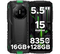 DOOGEE Fire3 Pro Telefono Movil Irrompible, Android 15 Octa Core Movil Rugerizado 8350mAh, 16GB RAM+128GB ROM/2TB, 5.5" IPS HD+, Smartphone 3,5mm, Cámara 16MP+8MP, NFC/Huella Lateral/Face ID