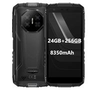 DOOGEE Mini Teléfono Resistente Fire 3 Ultra, 24GB+256GB, 20MP Visión Nocturna Cámara, 5,5" HD+, Cuerpo Compacto+Agarre Fácil, Batería 8350mAh, IA Gemini, Smartphone Antigolpes IP68, NFC GPS Negro