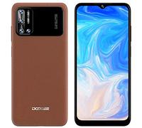 DOOGEE N40 Pro Android 11 Móvil Libres 4G, Helio P60 Octa-Core 6GB+128GB, 6.52'' HD+ Teléfono, Batería 6380mAh, Cámara Trasera Cuatro 20MP, Cámara Frontal 16MP, Huella Digital Dual SIM GPS Marrón