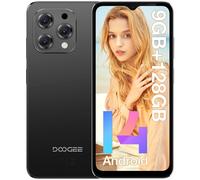 DOOGEE N55 Smartphone 9GB(4GB+5GB )+128GB Face Unlock 6.56" 90Hz IPS Screen 5150mAh UNISOC T606 AI 4GB 128GB Black