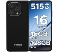 DOOGEE N55 Teléfono Móvil Libre Android 16, Smartphone con 16GB + 128 GB, 6.56" HD/90 Hz, Telefono Movil Cámara 13+8MP, Movil Octa Core, Batería 5150mAh Carga Rápida 10W OTG Face ID Móvil Negro