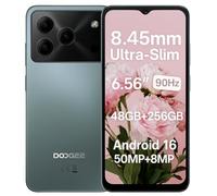 DOOGEE Note 56 Plus Android 16 Teléfono Móvil, Diseño Elegante&Sutil, 48GB+256GB, 6.56" 90Hz Pantalla, Octa Core 4G Smartphone, AI Cámara 50MP, Batería 6150mAh, Dual SIM, Widevine L1, NFC Verde