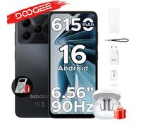 DOOGEE Note 56 Edición VIP, último smartphone con Android 16, pantalla de 6.56 pulgadas, batería de 6150 mAh, 24 GB de RAM (3+21), 64 GB de ROM, teléfono móvil, smartphone. NO TWS Black