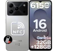 DOOGEE Note56 Pro Android 16 Telefono Movil, 6150mAh 32GB+128GB/2TB, 6,56" Móvil HD+90Hz, Gemini AI Octa Core Smartphone NFC, 13MP+8MP/Widevine L1/Face ID/Dual SIM/GMS/OTG/3,5mm Jack