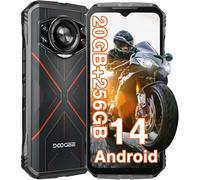 DOOGEE S Cyber Rugged 4G Téléphones Portables Débloqués, 20GB + 256GB, Batteria 10800mAh / 18W, 50MP + 16MP Smartphones, 6,58 pollici, IP68/ IP69K/ 4G Dual SIM/NFC Rouge