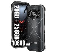 DOOGEE S Cyber Rugged 4G Téléphones Portables Débloqués, 20GB + 256GB, Batteria 10800mAh / 18W, 50MP + 16MP Smartphones, Android 14 6,58 pollici, IP68/ IP69K/ 4G Dual SIM/NFC Noir