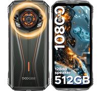 DOOGEE S Punk Pro Telefono Movil Irrompible, 20GB+512GB/2TB TF, 128dB Altavoz 10800mAh/33W Movil Resistente Android 14, 6.6" FHD+ 50MP+16MP, Efecto luz LED/OTG/NFC/Huella/Dual 4G LTE/IP68