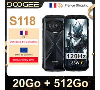 DOOGEE S118 Smartphone robusto 20Go + 512go "10800mAh 33W carga rápida 50MP IP68 Teléfono dual SIM 4G NFC GPS Rojo